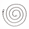 304 Stainless Steel Cable Chain Necklace NJEW-S420-007C-P-2