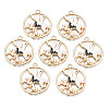 Rack Plating Alloy Enamel Pendants ENAM-N055-051-1
