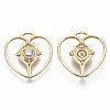 Brass Micro Pave Cubic Zirconia Pendants KK-R130-027G-NF-2