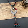Ethnic Style Ring Alloy & Porcelain Tassel Pendant Long Necklaces for Women FS-WGC9E4C-04-1