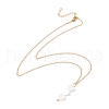 Natural Shell Pendant Necklace with 304 Stainless Steel Chains for Women NJEW-C016-06G-4