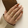 10Pcs Alloy with Crystal Rhinestone Finger Rings WG3531F-17-1
