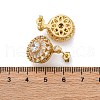 Brass Micro Pave Clear Cubic Zirconia Stud Earrings EJEW-C130-01G-5