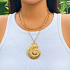 2Pcs Bohemian Style Alloy Conch Shell Shaped Pendant Double Layer Necklaces for Women WG2E11B-04-1