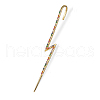 S925 Sterling Silver Rhinestone Lightning Bolt Cuff Earrings JO6413-1-2