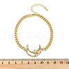 Brass Micro Pave Clear Cubic Zirconia Link Bracelets BJEW-M050-03G-01-5