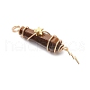 3Pcs 3 Styles Natural Tiger Eye Pointed Copper Wire Wrapped Faceted Bullet Big Pendants PALLOY-JF03573-03-4