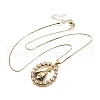 Brass Clear & Blue Cubic Zirconia Nossa Senhora Aparecida Virgin Pendant Necklaces for Women NJEW-U039-01A-G-4