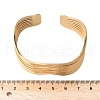 Multilayer Wave 304 Stainless Steel Cuff Bangles for Women BJEW-U032-18G-3