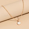 Alloy White Enamel Disc with Initial Pendant Necklaces for Women WG552C5-14-1