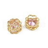 Brass Micro Pave Cubic Zirconia Beads KK-C093-08G-02-2