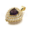 Brass Micro Pave Cubic Zirconia Pendants KK-K401-07B-03-2