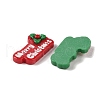 Merry Christmas Opaque Resin Decoden Cabochons RESI-S391-03-2