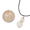 Natural Selenite Gourd Pendant Necklaces NJEW-JN05246-03-3