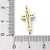 Brass Pave Black Cubic Zirconia Connector Charms KK-M101-02E-G01-3