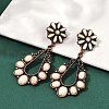 Alloy Synthetic Turquoise Dangle Stud Earrings EJEW-U053-12R-2