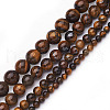 4 Strands 4 Style Natural Grade AB Tiger Eye Round Beads Strands G-TA0001-27-3