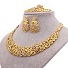 Infinity Alloy Crystal Rhinestone Necklaces & Stud Earrings & Bracelets & Rings Sets FS-WG89C78-01-1