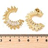 C-Shaped 304 Stainless Steel Micro Pave Clear Cubic Zirconia Stud Earrings EJEW-D315-08G-5