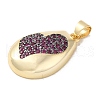Rack Plating Brass Micro Pave Cubic Zirconia Pendants KK-P241-26G-3