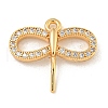 Brass Micro Pave Clear Cubic Zirconia Pendants KK-Z057-03G-1