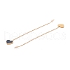 Long Chain with Enamel Heart Dangle Stud Earrings EJEW-A067-01G-A-3