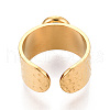 304 Stainless Steel Cuff Ring Components STAS-T066-55G-3