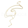 304 Stainless Steel Heart Link Double Layer Chain Y Necklaces for Women NJEW-C088-03G-2
