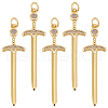 Beebeecraft 5Pcs Brass Micro Pave Clear Cubic Zirconia Pendants ZIRC-BBC002-06-1