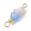 Frosted Flower Natural Cultured Freshwater Pearl & Acrylic Connector Charms PALLOY-JF03590-11-5