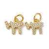 Brass Micro Pave Cubic Zirconia Chai Charms KK-P308-62G-1