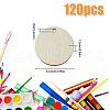HOBBIESAY 120Pcs Unfinished Natural Poplar Wood Pendants WOOD-HY0001-09-2
