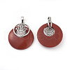 Natural Red Jasper Pendants KK-F751-K-A05-1