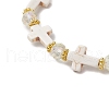 Synthetic Turquoise Beads Stretch Bracelets for Women BJEW-JB11574-02-3