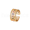 Golden Stainless Steel Hollow Open Cuff Ring RG3663-1-1