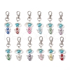 Angel Acrylic & Synthetic Turquoise & Shell Pendant Decorations HJEW-JM03175-02-2