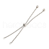 Non-Tarnish Adjustable 304 Stainless Steel Box Chain Slider Bracelet Making MAK-L038-001P-04-1