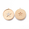 Brass Micro Pave Clear Cubic Zirconia Pendants KK-N232-160-NF-2