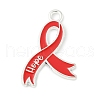 No To Drugs Red Awareness Ribbon Theme Alloy Enamel Pendants ENAM-C026-02A-S-1