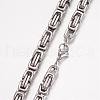 Non-Tarnish 201 Stainless Steel Byzantine Chain Necklaces NJEW-K062-01P-6mm-2