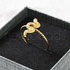 304 Stainless Steel Cuff Rings for Women RJEW-B118-01G-1
