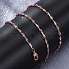 Brass Twisted Bar Link Chain Necklaces NJEW-D302-63RG-4