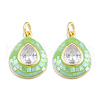 Brass Pave Clear Cubic Zirconia Pendants KK-N227-94E-2