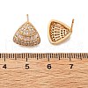 Triangle Brass Micro Pave Clear Cubic Zirconia Stud Earrings for Women EJEW-G428-02G-5