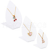 3Pcs 3 Sizes Opaque Acrylic Slant Back Necklace Display Stands NDIS-WH0012-13-1