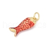 Brass Enamel Pendants KK-U062-22G-02-2