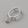Rhodium Plated 925 Sterling Silver Pendant Cabochon Settings STER-WH0010-27-2