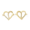 Brass Micro Pave Clear Cubic Zirconia Connector Charms KK-E068-VB049-1