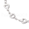 304 Stainless Steel Hollow Heart Link Chain Bracelet Makings for Women AJEW-JB01340-02-4