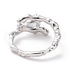 Cubic Zirconia Teardrop Finger Ring RJEW-D119-04P-3